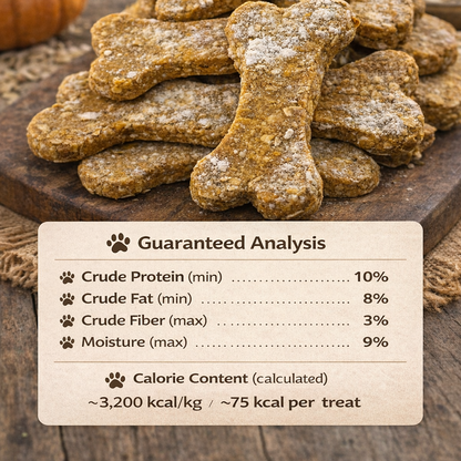 Pumpkin Oat Biscuits for Dogs (12 treats)